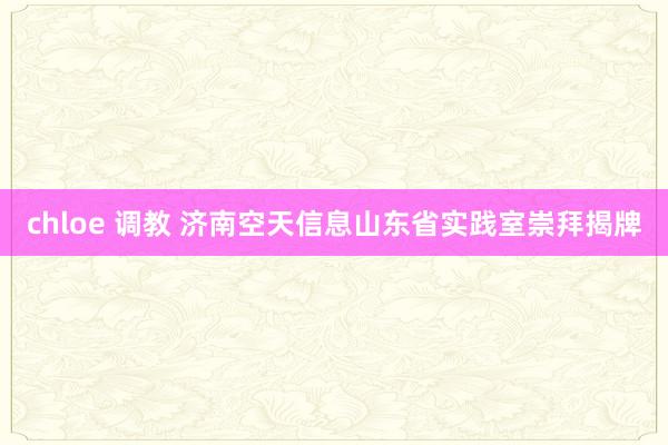 chloe 调教 济南空天信息山东省实践室崇拜揭牌