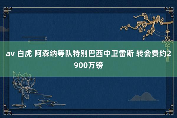 av 白虎 阿森纳等队特别巴西中卫雷斯 转会费约2900万镑
