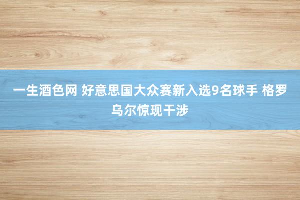 一生酒色网 好意思国大众赛新入选9名球手 格罗乌尔惊现干涉