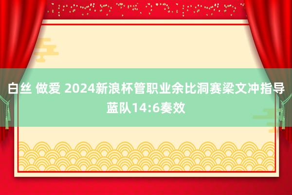 白丝 做爱 2024新浪杯管职业余比洞赛梁文冲指导蓝队14:6奏效