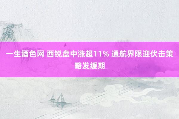 一生酒色网 西锐盘中涨超11% 通航界限迎伏击策略发缓期