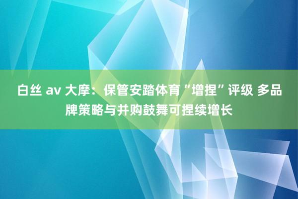白丝 av 大摩：保管安踏体育“增捏”评级 多品牌策略与并购鼓舞可捏续增长