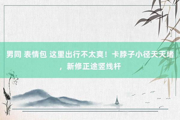 男同 表情包 这里出行不太爽！卡脖子小径天天堵，新修正途竖线杆