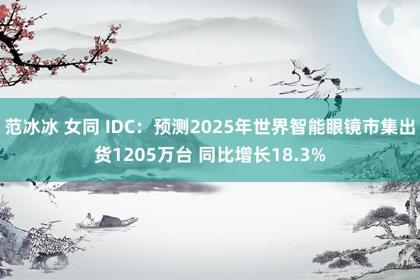 范冰冰 女同 IDC：预测2025年世界智能眼镜市集出货1205万台 同比增长18.3%