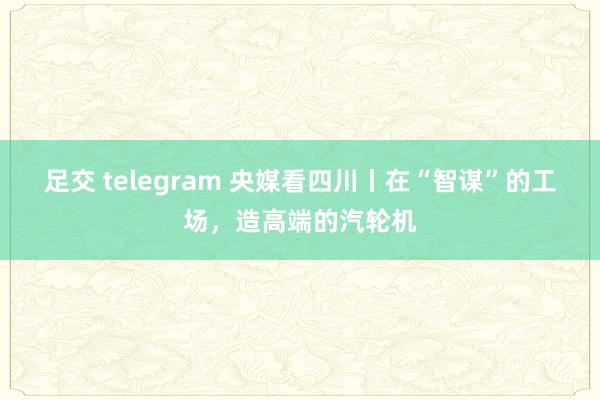 足交 telegram 央媒看四川丨在“智谋”的工场，造高端的汽轮机
