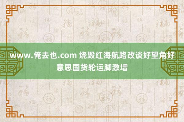 www.俺去也.com 烧毁红海航路改谈好望角　好意思国货轮运脚激增