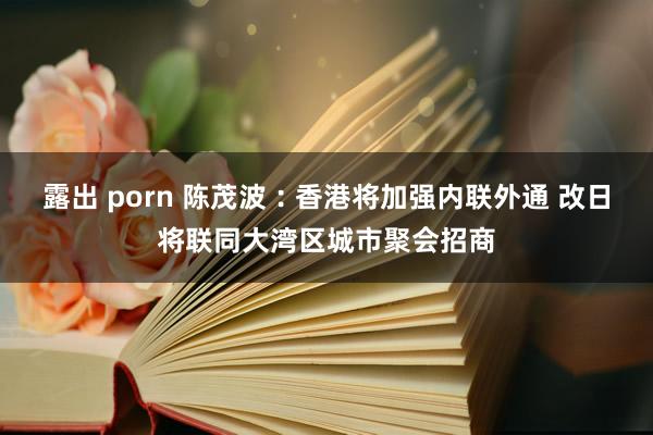 露出 porn 陈茂波︰香港将加强内联外通 改日将联同大湾区城市聚会招商