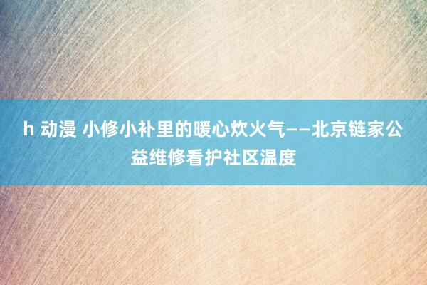 h 动漫 小修小补里的暖心炊火气——北京链家公益维修看护社区温度