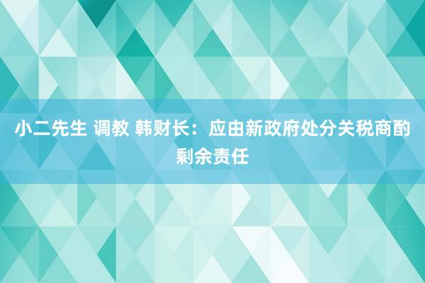 小二先生 调教 韩财长：应由新政府处分关税商酌剩余责任