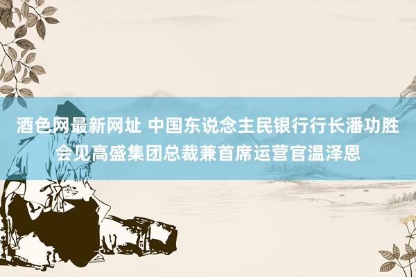 酒色网最新网址 中国东说念主民银行行长潘功胜会见高盛集团总裁兼首席运营官温泽恩