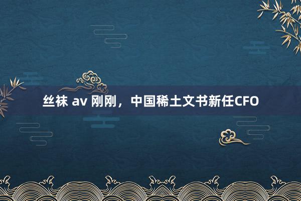 丝袜 av 刚刚，中国稀土文书新任CFO