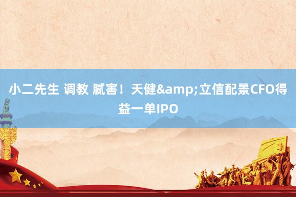 小二先生 调教 腻害！天健&立信配景CFO得益一单IPO
