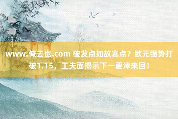 www.俺去也.com 破发点如故赛点？欧元强势打破1.15，工夫面揭示下一要津来回！