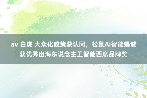av 白虎 大众化政策获认同，松鼠Ai智能竭诚获优秀出海东说念主工智能西席品牌奖